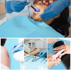 1000Pcs/8Bags Disposable Dental Bibs 3-Ply Medical Tray Covers Towels 13″x18″