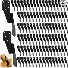 30 Pack Heavy Duty Black Powder-Coated Hurricane Ties Truss Rafter Brackets