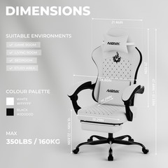 Gaming Chair with Massage Ergonomic PC Gaming Chair Computer Chair with Footrest