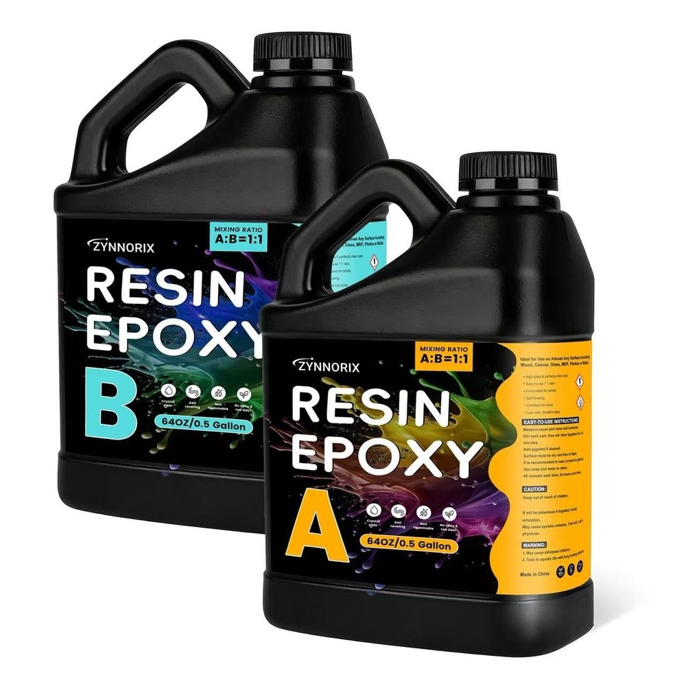 Epoxy Resin Kit 1 Gallon,High Gloss, Food Safe & UV Resistant Best for DIY, Art,