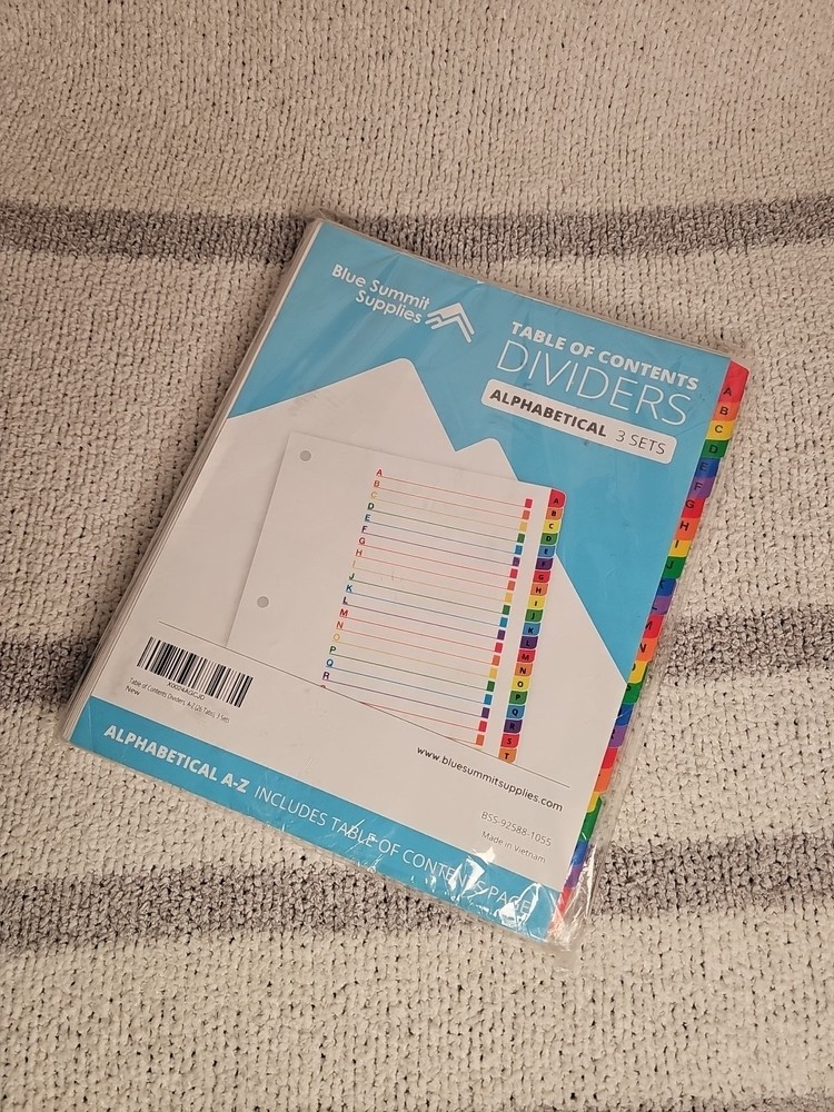 Blue Summit Supplies 15 Tab Binder Dividers For 3 Ring Binder Or Notebook, Subje