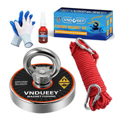 Magnet Fishing Kit, 500Lbs(227Kg) Fishing Magnets with Rope – Includes Pulling F