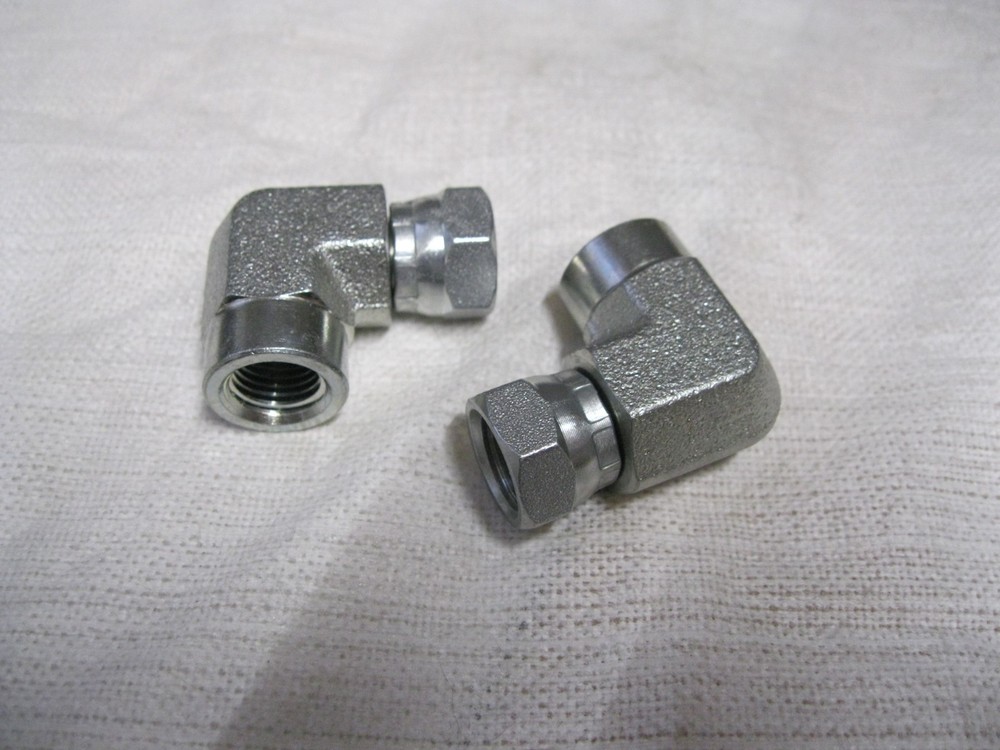 2 qty, 1/4 Female Pipe (NPT) x 1/4″ Female Pipe Swivel (NPSM) 90° Elbow