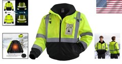 Multi-Use Reflective Construction Jacket – XL hi-vis Rain Gear for All Seasons