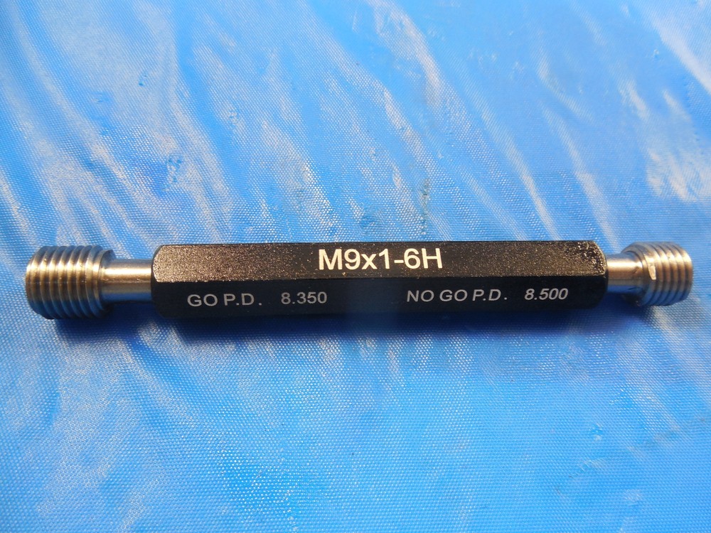NEW M9 X 1.0 6H METRIC THREAD PLUG GAGE 9.0 1 GO NO GO P.D.’S = 8.350 & 8.500