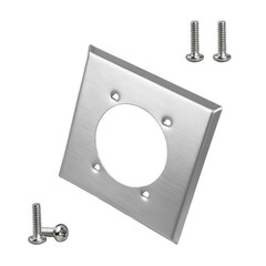 2 Gang Single Hole Receptacle Wall Plate W/ 4 Screws for Hubbell HBL9450A 14-50R