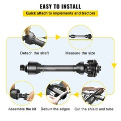 PTO Shaft PTO Drive Shaft 1-3/8″ 6 Spline Ends T5 43″-57″ for Brush Hog