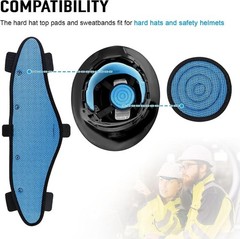 4pcs HardHat Top Pads & Sweatbands for Safety Helmet Washable/Reusable