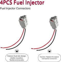 4PCS Fuel Injector Connectors with Pigtail Wiring Harness