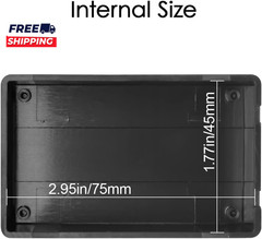 5 Pieces Plastic Project Boxes Junction Case for Electronic Project Black