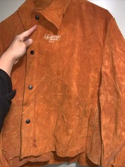 LRG 70s Leather Welding Jacket Anchor Brand 865 Orange Vintage Jacket Fireproof