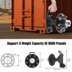 8x 5.5 Lug Superior Shipping Container Wheels; Spindle Kit，Container Moving Kit