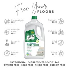 Quick Shine Multi-Surface Floor Finish-Polish 64oz-4pk | Safer Choice, No PFA…