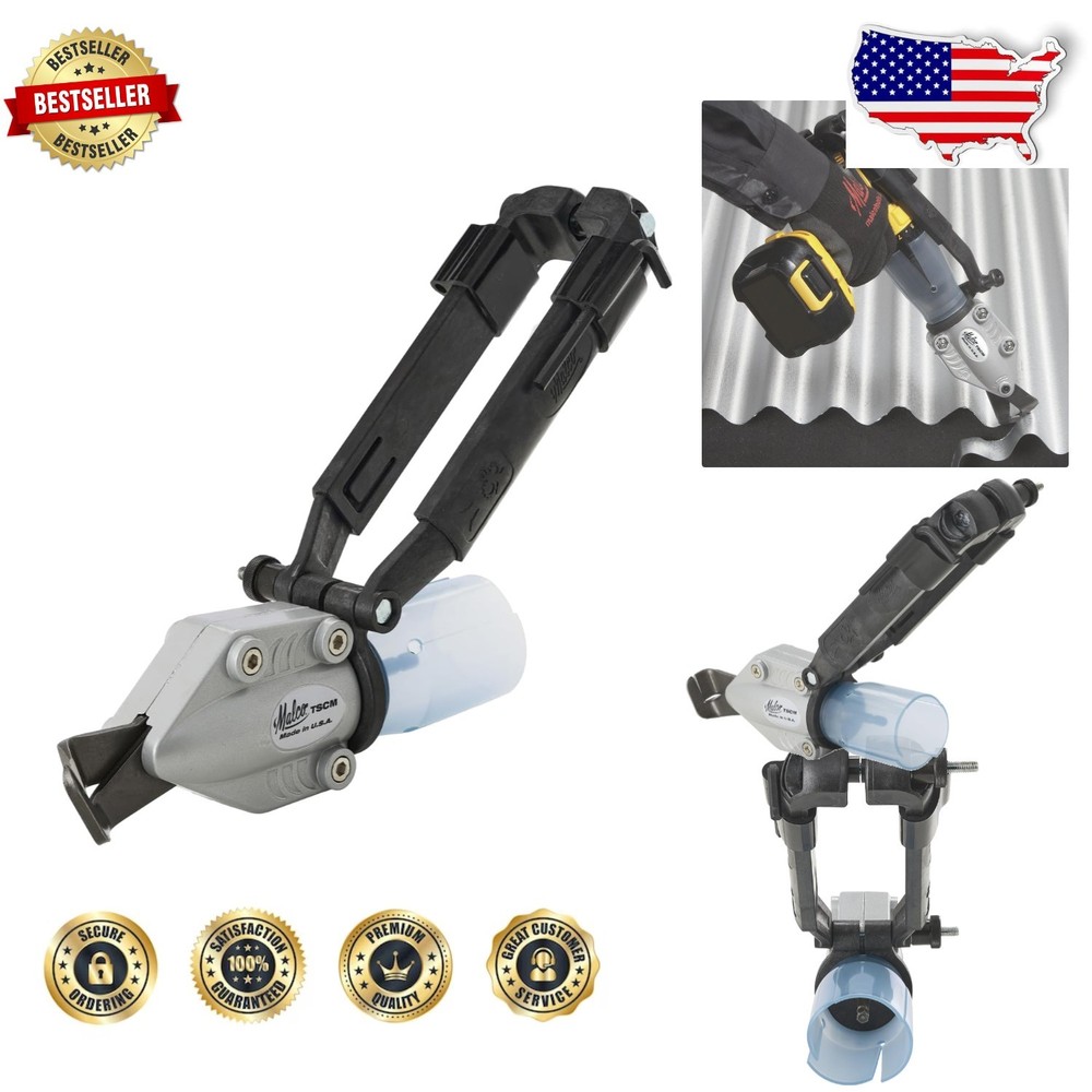 Turbo Shear Metal Roof Cutter – Carbon Steel Blades, Ambidextrous Drill Attac…