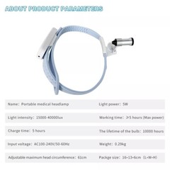 Dental Wireless 5W LED Headlight ENT Medical Surgical Headband Head Light Lamp