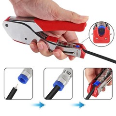 Coax Cable Crimper Tool Kit Coaxial Compression Fitting Red and Metallic