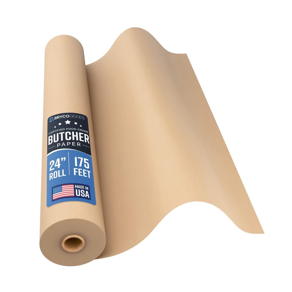 Bryco Goods 24 Inch x 175 Feet, Brown Butcher Paper Roll, Unble… USA FAST SHIP