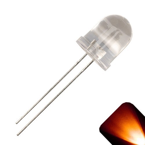 100 x LED 10mm Amber Orange Water Clear Ultra Bright Round Top LEDs Light RC Car