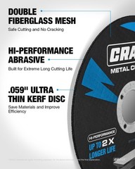 30115001-25 6 Inch Cut-Off Wheels, 7/8 Inch Arbor, 25-Pack