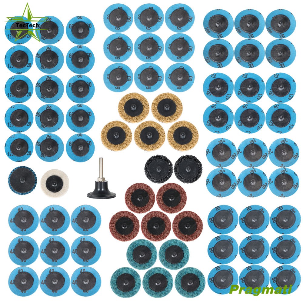 71×2″ Quick Change Disc Roll Lock Sanding Discs Set W/ 1/4 Holder Die Grinder US
