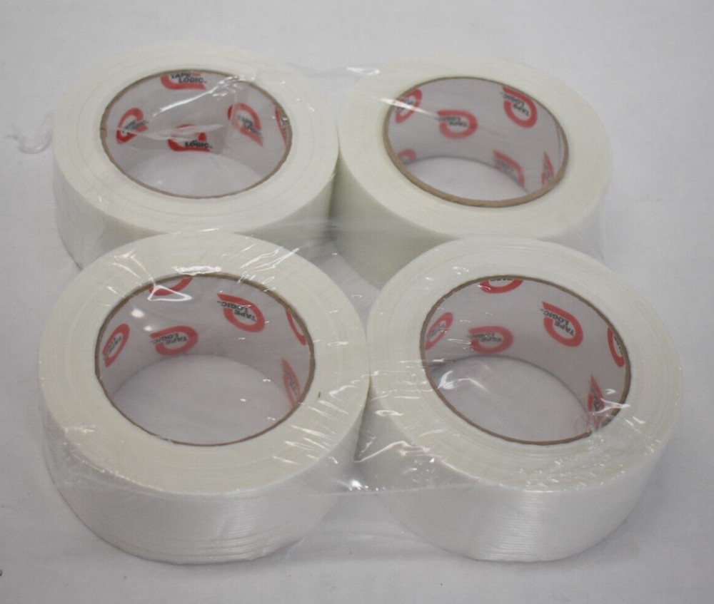 Tape Logic 1300 Filament Tape 2″ x 60 yds Lot of 4 Clear Tape Rolls Strapping