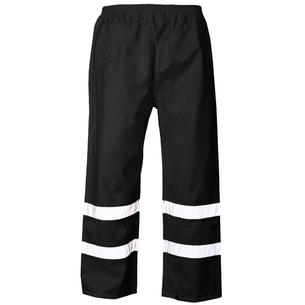HI VIS OVER TROUSERS VISIBILITY VIZ REFLECTIVE SAFETY WORKWEAR WATERPROOF PANTS