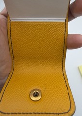 Authentic Vintage 1990 Hermes Post-it Case Sticky Note Holder Blue Leather Mini
