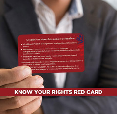 20 PCS Know Your Rights Immigration Red Card – English & Spanish 20PCS, red