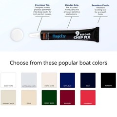 MagicEzy 9 Second Chip Fix – (Oyster White) – All-in-One Fiberglass Repair Fi…