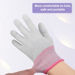 12Set ESD Anti-Static Gloves Carbon Fiber Protective Glove,Small Size Pink