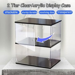 Clear Acrylic Display Case for Mini Funko Pop Figures with Light, 2 Layer Sto…