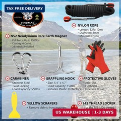 FINDMAG Magnet Fishing Kit with Case, 1500 LBS Pulling Force Super Strong Magnet
