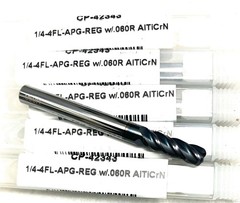 Carbide Plus CP-42343 1/4″ 4FL Corner Radius End Mill .06R Solid Carbide AlTiCrN