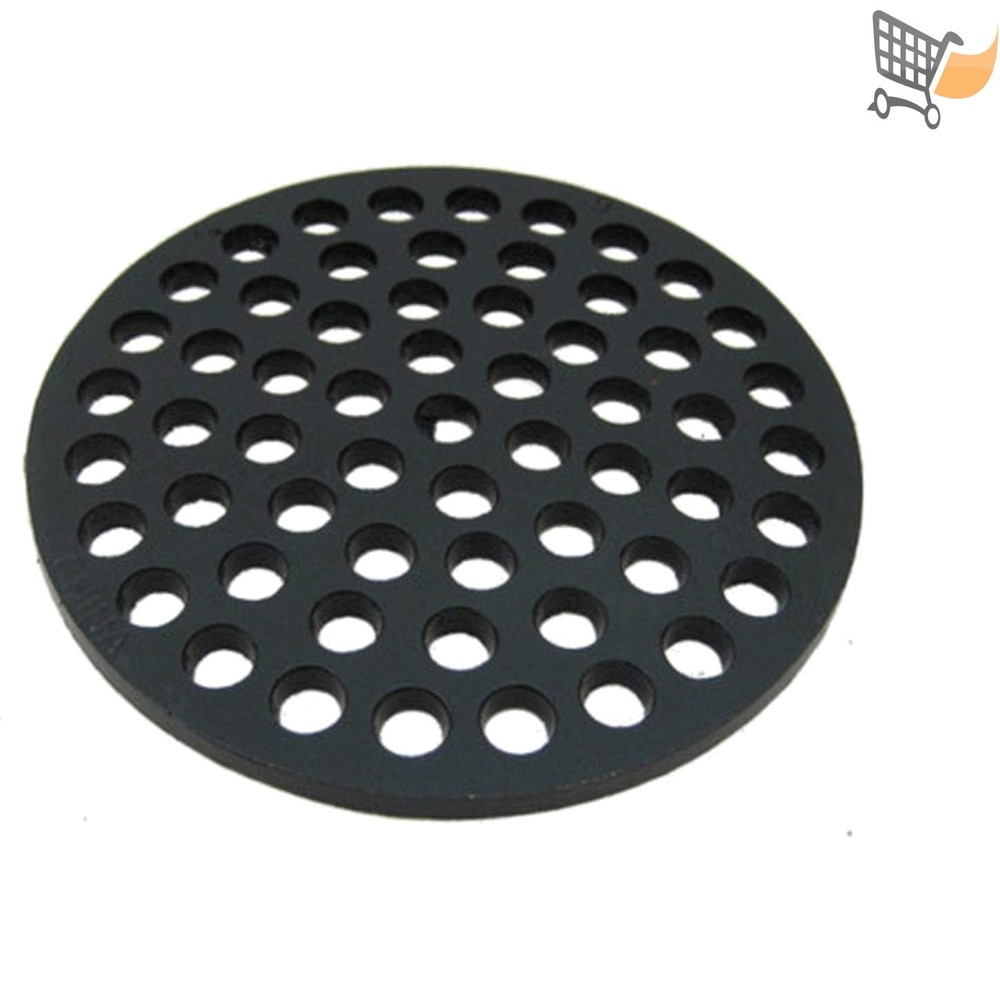 Cast Iron Drain Cover 6 Inch Round Brushed Finish Removable Strainer Durable