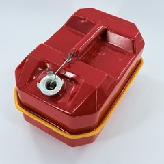 Vintage Blitz 2.5 Gallon Spare Fuel Tank Gas Can Red Metal w/ Yellow Tray