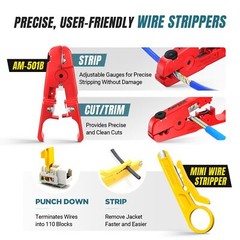 Ethernet Crimping Tool Kit 10in1 Pass Through Rj45/rj11 Network Tool Kit With Rj