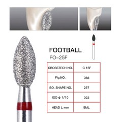 AZDENT Dental Diamond Burs 368-023F / 379-023F Football Fine Grit Red 10Pcs/Box