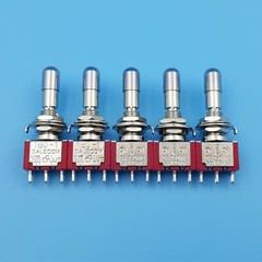 5Pcs SH T8014-LK Locking Lever 3Pin ON-OFF-ON 3-Position SPDT Mini Toggle Switch