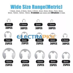 120/200x E Clips C CIRCLIPS Stainless Steel Kit Retaining Ring Assorted 1.5-10mm