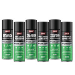 LAUCO Spray Contact Adhesive 13oz, Pack of 6, Industrial Strength Heavy Duty