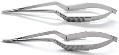 2 Pcs Yasargil Micro Scissors 7.5″ Sharp/Sharp Straight Upward Curved Surgical