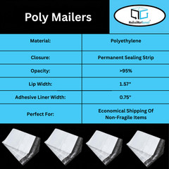 100 PCS 12×15.5 WHITE POLY MAILERS ENVELOPES BAGS 12 x 15.5 – 2.5MIL