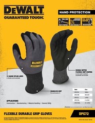 1 PAIR DeWalt Flexible Durable Nitrile Grip Palm Coated Lightweight Work Gloves