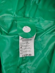 ALPHA SOLWAY CHEMMASTER GREEN COLLARED CHEMICAL COVERALL SIZE L