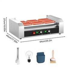 Hot Dog 5-10 Rollers Grill Cooker Machine 1700w-Commercial Grade-Stainless Steel