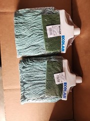 New Lot of 2 Ecolab Mop Heads Cut End Green 90060928 Ships FREE