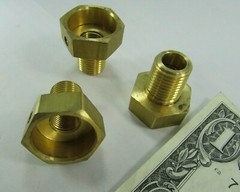 Lot 10 KDS Controls Brass Hex Probe Housing 1/4″ NPT x 1/8″ NPT Bushings Sensors