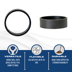 100 Pcs. 3/4″ Pex Copper Ring, 3/4 Inch Pex Ring, Pex B Crimp Ring Lead Free