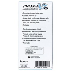 Pilot Precise V7 RT, 3 Pens With 4 Packs of Refills, Black Ink, 0.7mm Fine Point