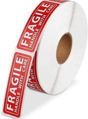 1 Roll 1000 1 x 3 FRAGILE HANDLE WITH CARE Stickers Labels Mailing Shipping